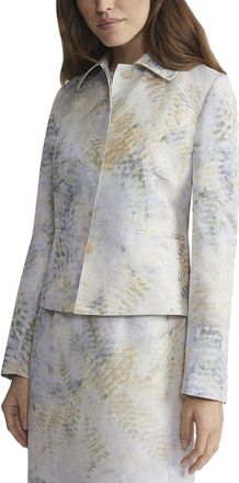 Lafayette 148 New York Collared Welt Pocket Linen-Blend Jacket