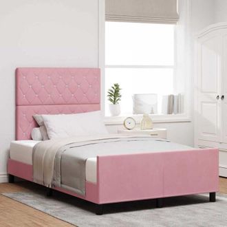 vidaXL Vidaxl - Estructura De Cama Con Cabecera Rosa 120 X 200 Cm Terciopelo
