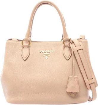 Prada Pre-owned Vintage Handbag - Dames - Vintage Handtas - Beige - ONE Size - Leer - Vintage