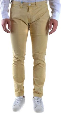 Jacob Cohen Rechte broek - Heren - Straight fit broeken - Geel - W33 - Katoen - Broeken