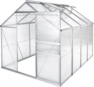 TecTake Aluminium Greenhouse, Uv-Resistant, 185X250X195Cm in Clear | Size: Large