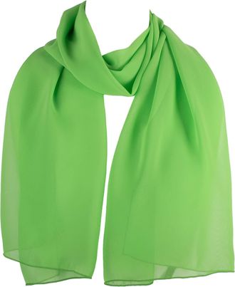 Hat To Socks Chiffon Scarf Sheer Wrap for Women (Lime green)