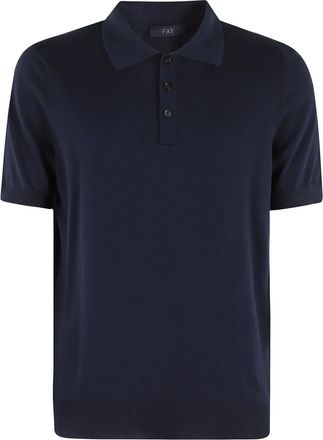 Fay Polo in cotone con ricamo logo - Blu