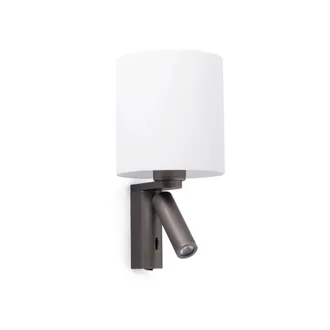 Netlighting Rob 1 Light Indoor Wall Reading Light White with Shade E27