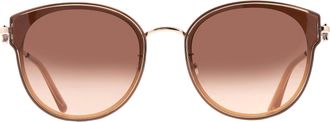 Ferragamo Brown Gradient Oval Unisex Sunglasses SF255SK 252 62