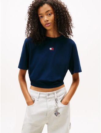 Tommy Hilfiger Womens Tommy Jeans Badge Boxy T-Shirt - Dark Blue - XL