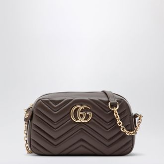 Gucci Small GG Marmont camera bag in taupe nappa leather