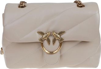Pinko Love Classic Puff Maxi Quilt Tas - Dames - Schoudertassen - Beige - ONE Size - Tassen