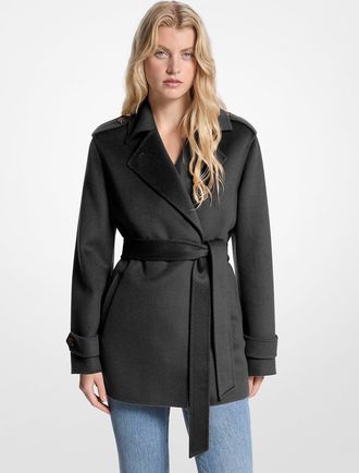 Michael Kors Wool Blend Belted Wrap Coat