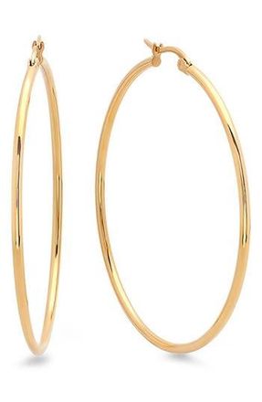 Steeltime Slim Hoop Earrings in Gold at Nordstrom Rack