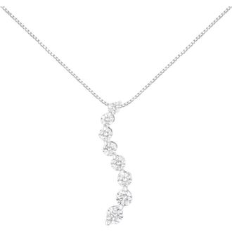 House of Brilliance AGS Certified 14k White Gold 3.0 Ctw Diamond Journey 18 Pendant Necklace at Nordstrom