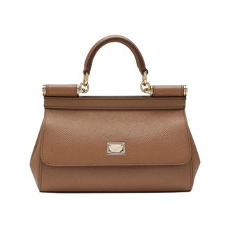 Dolce & Gabbana Sicily Small Handtas - Dames - Tassen - Bruin - Maat: ONE Size Zijde