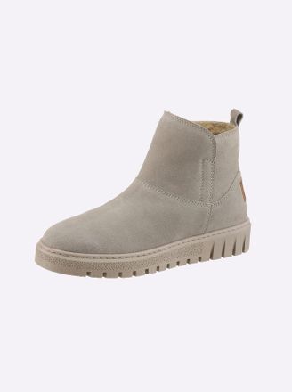 Casual Looks Stiefelette CASUAL LOOKS, Damen, Gr. 37, grau (taupe), Glattleder, Veloursleder, Schuhe Stiefelette