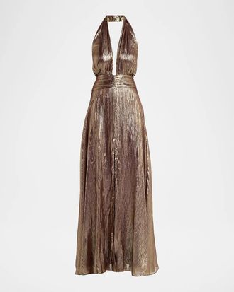 Ramy Brook Aurora Metallic Halterneck Gown