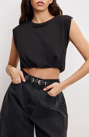 Good American Gathered Hem Muscle Top in Black001 at Nordstrom Rack, Size X-Large