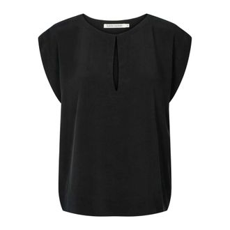 Rabens Saloner Overhemden, Dames, Zwart, S, Katoen, Elegante Zwarte Rosalyn Blouse