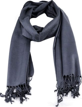 World of Shawls Plain Pashmina Scarf Hijab Shawl Stole Wrap 100% Viscose (Dark Silver)