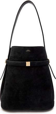 Toteme Belted Suede Bucket bag - Black - One Size