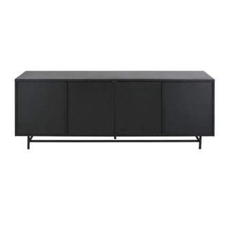 Maisons du monde Aparador bajo de 4 puertas de metal negro mate 170 cm