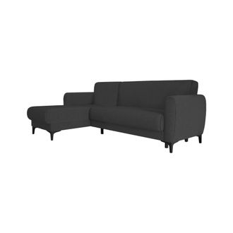 Dmora Sof&aacute; Cama Angel, Sof&aacute; Rinconera Cama Pen&iacute;nsula Reversible, Sof&aacute; Con Almacenaje Moderno Con Chaise Longue Y 3 Cojines, Cm 230x153h85, Antracita, Con Em