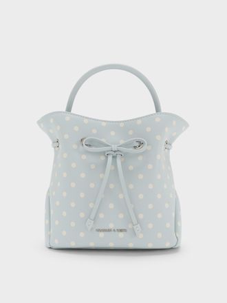 Charles & Keith Hazel Polka-Dot Bow Bucket Bag