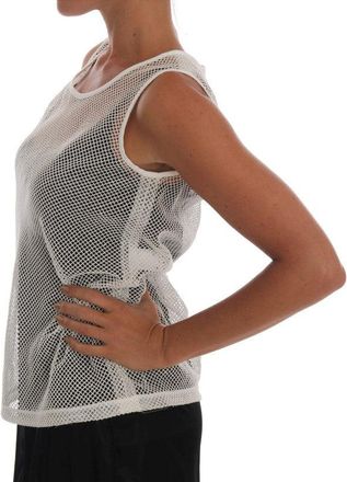 Dolce & Gabbana Womens White Net Tank Transparent Top Cotton