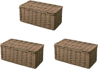 OEM 3 Cajas De Pa&ntilde;uelos De Rat&aacute;n, Servilletero Vintage, Contenedor De Almacenamiento Que Ahorra Espacio, Decoraci&oacute;n Para Sala De Estar, Oficina O Cafeter&iacute;