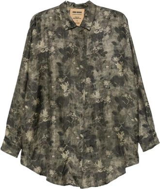 Uma Wang Bloemenprint Blouse - Dames - Overhemden - Groen - M - Overhemden