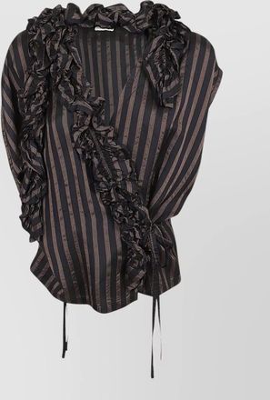 Dries Van Noten striped sleeveless v neck wrap top