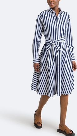 Ralph Lauren Gestreept hemdjurk, halflang, lange mouwen