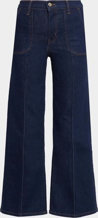 Frame Denim Le Pixie Slim Wide-Leg Pants