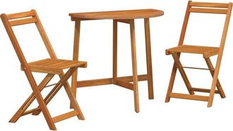 vidaXL Bistro Set 3 pcs Brown Solid acacia wood Vidaxl