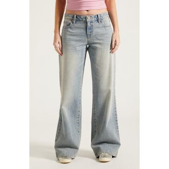 PacSun Casey Low Rise Baggy Jeans in Medium Indigo at Nordstrom, Size 31
