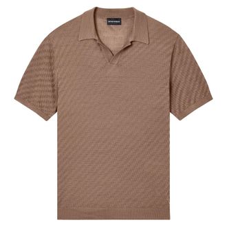 Emporio Armani Polo-Collar Jumper - male - Emporio Armani - Polo Shirts - Brown - 2XL - Tops