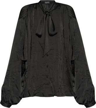 Balenciaga Blouse met strikkraag - Zwart