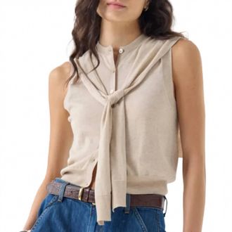 Autumn Cashmere Sleeveless Cardigan Vest In Beige