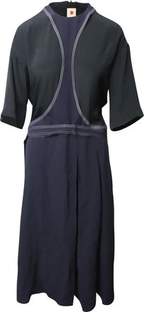 Marni Contrast Stitch Paneled Dress in Multicolor Viscose