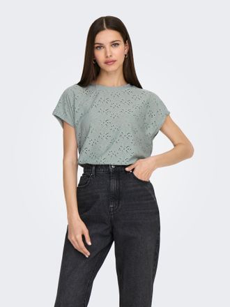 Only Kurzarmshirt ONLY ONLSMILLA LIFE S/S TOP JRS NOOS, Damen, Gr. XL, abyss, Jersey, Obermaterial: 95% Polyester, 5% Elasthan, unifarben, regular fit norm