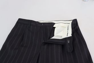 Dolce & Gabbana Mens Wool Blend Formal Trousers Gray Silk