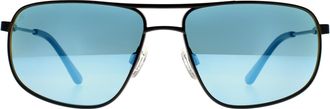 Serengeti Eyewear Rectangle Mens Shiny Black Saturn Polarized 555nm Blue Dante 2.0 Metal - One Size