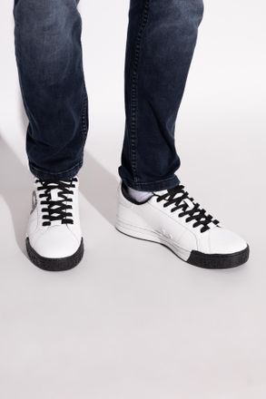 Versace Jeans Couture Sports Shoes With Printed Logo, Mens, White