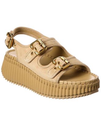 Chlo&eacute; Nama Suede Wedge Sandal