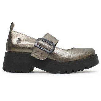 FLY London MOCH126FLY Valley Leather Womens Comfort Shoes - Dark Gold - Size:UK 6