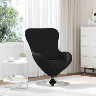 vidaXL Sill&oacute;n Huevo Negro Tela Vidaxl