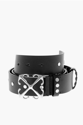 Off-white Leather Belt With 35mm Studs size 85