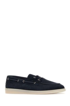 Prada Mens Navy Blue Suede Loafers Blu Mocassini