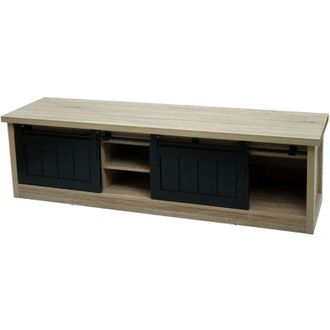 Hhg Non utilizzato] Mobile porta tv portatelevisore tavolino industriale HHG 132 43x150x40cm legno naturale chiaro
