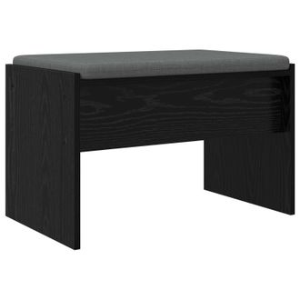 vidaXL Banco De Entrada Con Coj&iacute;n Roble Negro 63 X 38 X 40 Cm Vidaxl