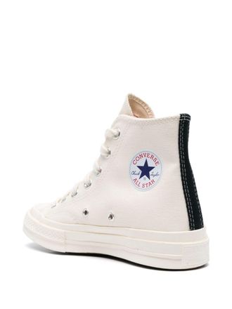 Comme Des Gar&ccedil;ons Heart Logo Canvas High-Top Sneaker - Cream