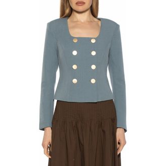 Alexia Admor Aria Scoop Neck Retro Blazer in Teal at Nordstrom Rack, Size 10